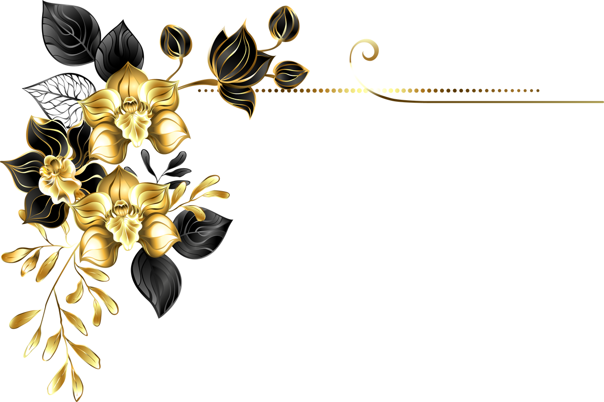 Rectangular composition with jewelry orchids